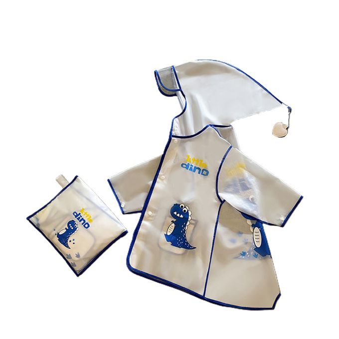 Kid Slicker Transparent Waterproof-Blue Small Dinosaur