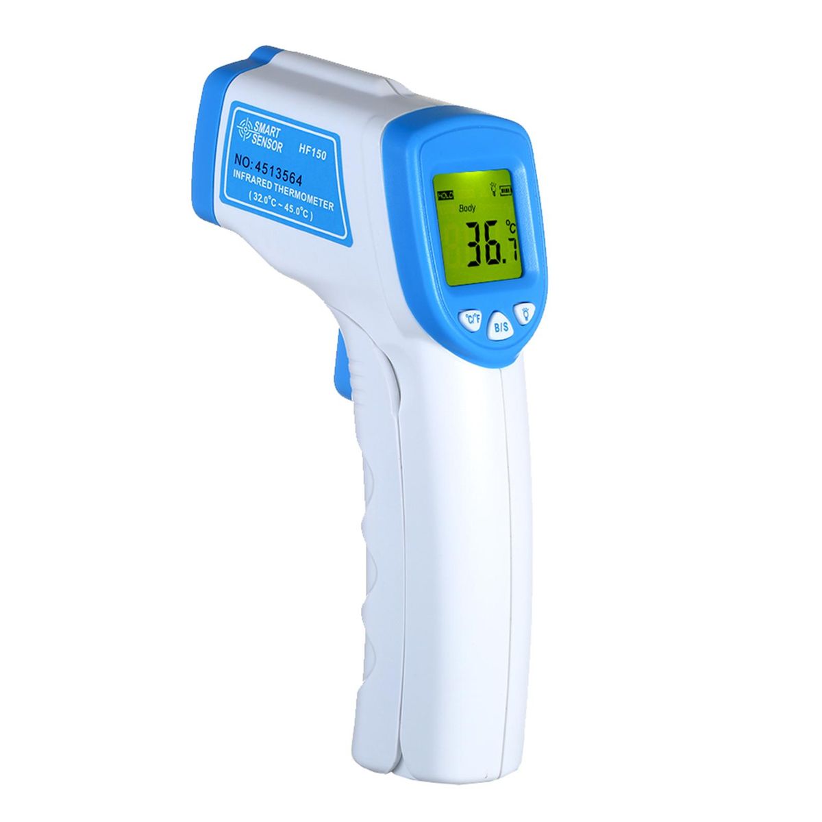 SMART SENSOR HF150 Non-contact IR Infrared Thermometer Digital LCD Thermometer Body Temperature Gauge Handheld Temperature Meter Dual Mode Forehead Body Surface Measurement