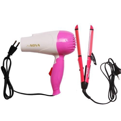 Nova 2 In 1 Hair Straightener And Curler With Hand Dryer