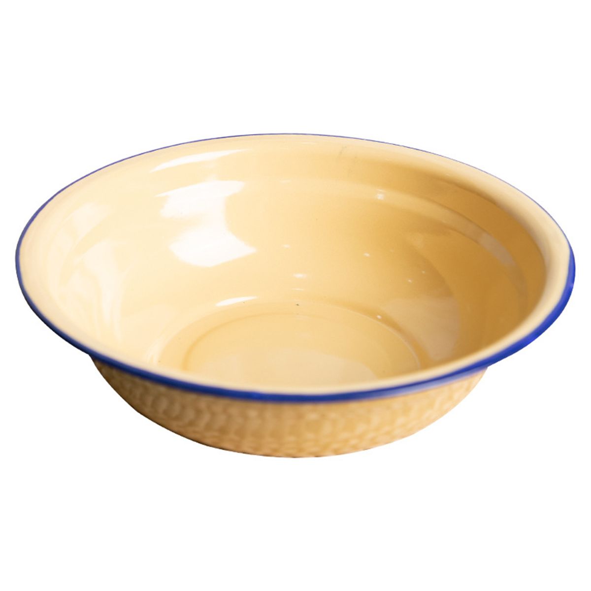 Bowl Durable Vintage Enamel Multifunctional Soup-Yellow