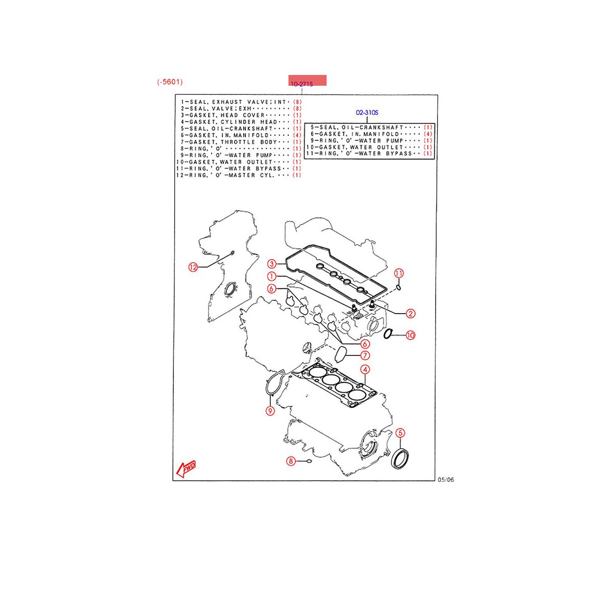 8LA4-10-271 Engine Repair Kits Cylinder Head Gaskets Set