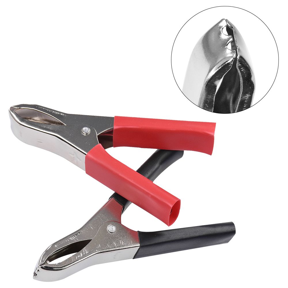 YUNPICAR Car Crocodile Clip 30A Spring Loaded Auto Vehicle Battery Cable Insulated Alligator Clamp