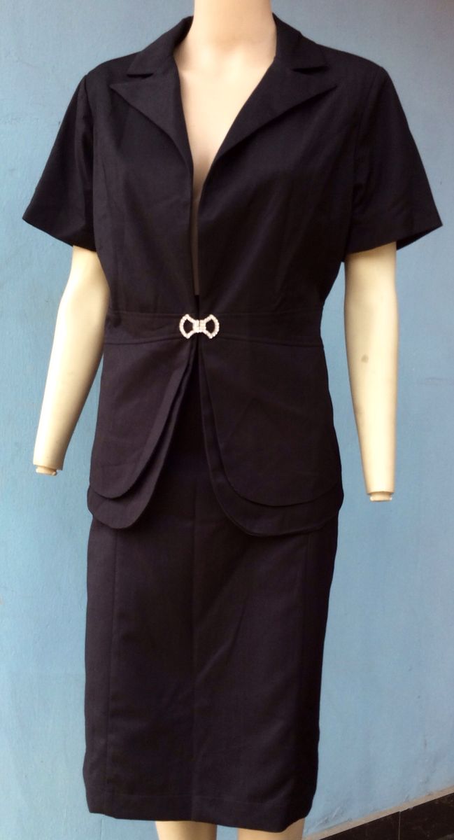 Elegant Black Skirt Suit