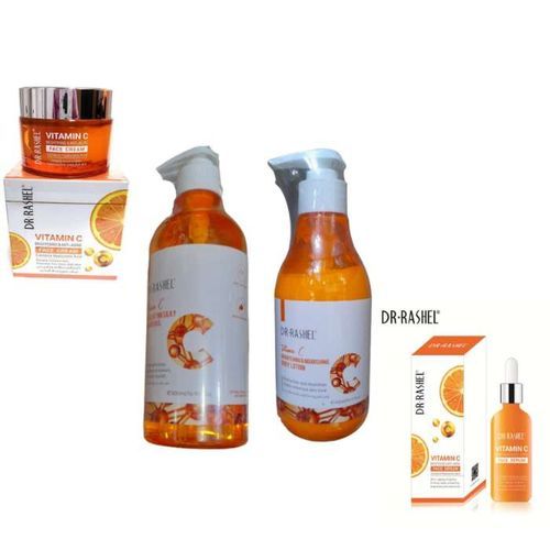 Brightening Vitamin C Lotion, Shower Gel, Face Cream & Serum