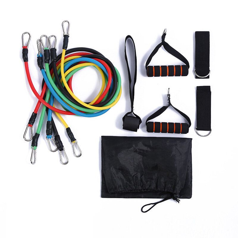 11PCS Durable Resistance Bands Yoga Pilates Abs Exercise