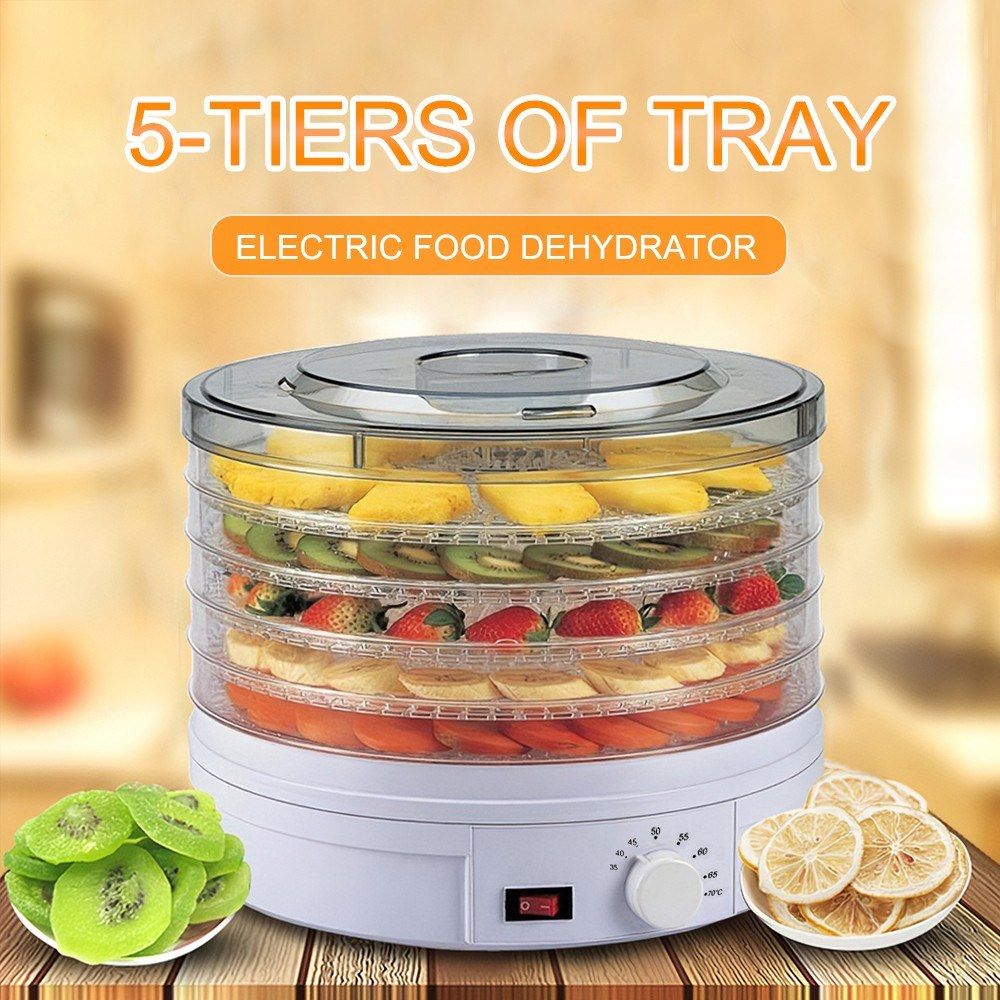 Electric Food Dehydrator Machine 5 Tray Tier Fruit Dryer