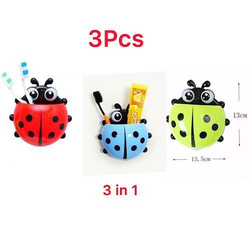 Lady Bug Toothpaste & Toothbrush Holder - 3PCS