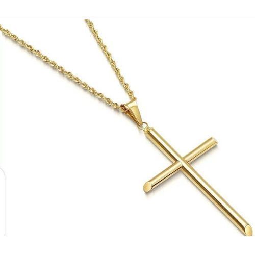 18 K Gold Plated Chain With Cross Pendant