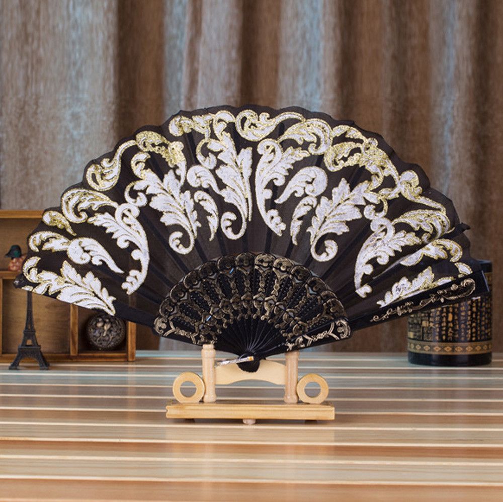 Fan Chinese/Spanish #3 Wholesale Party Style Folding 2020 Hand Newest Held Silk Lace Dance Wedding Souvenir For Flower For Gift