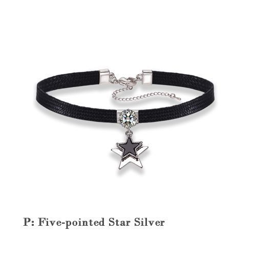 Ladies Necklace Black Neckband Clavicle Chain Women's Personality Choker P