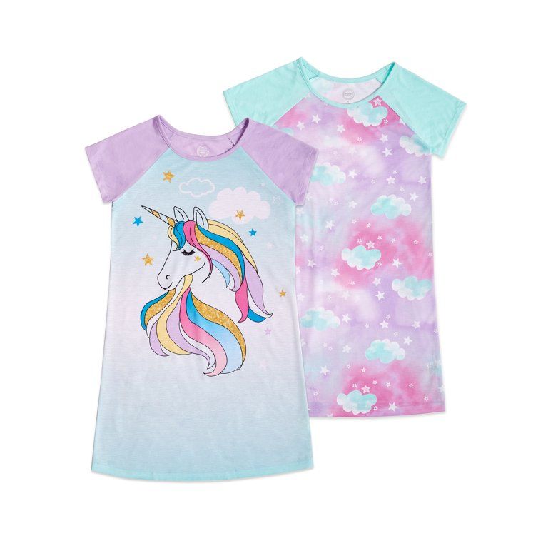 Girls Unicorn Rainbow- Clouds Pyjama Nightgown 2in1(SIZE RUN SMALL)