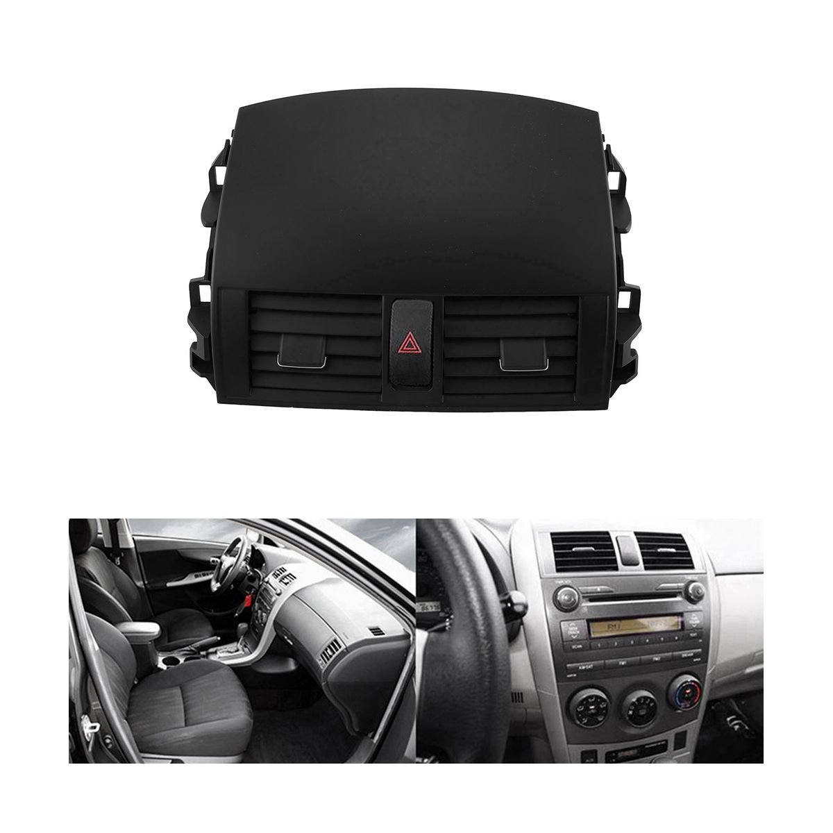 1Set Car Center Dash AC Outlet Air Vent Panel Emergency on Trim Cover Strip for Toyota Corolla 2007-2013 5567002160