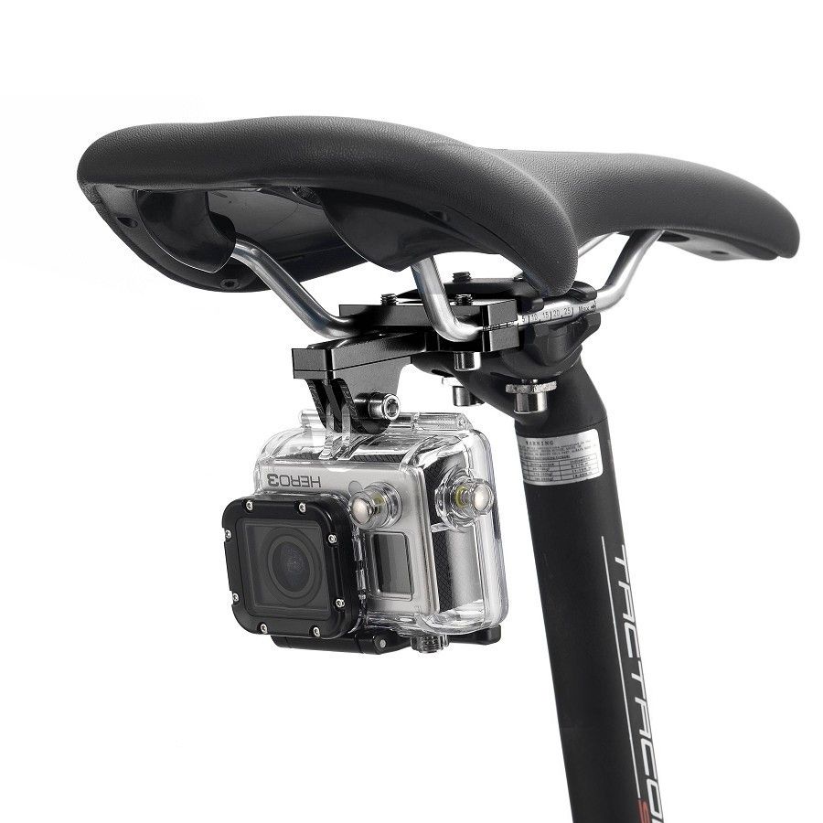 Aluminium Alloy Bike Seat Cushion Mount For GoProHERO9 Black