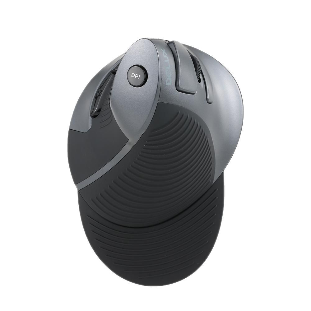 Delux 2.4G Wireless Ergonomic Vertical Optical Mouse Computer Mice Adjustable 1600 DPI 5D Buttons with Removable Palm Rest