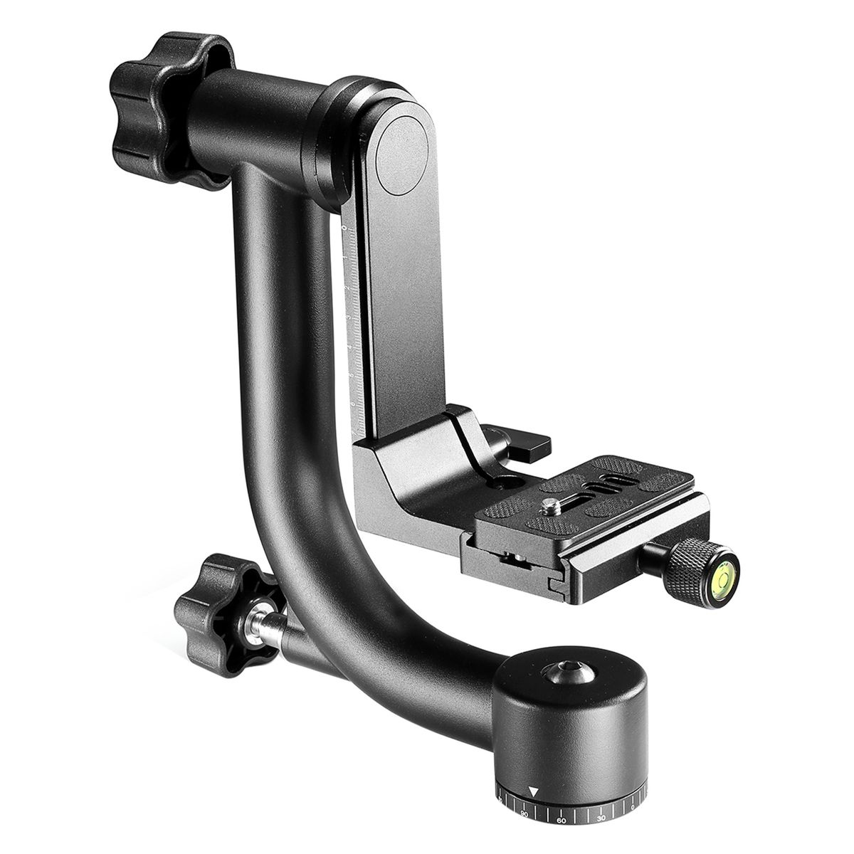 Professional Gimbal Tripod Head Heavy Duty Metal 360° Panoramic, With Standard 1/4