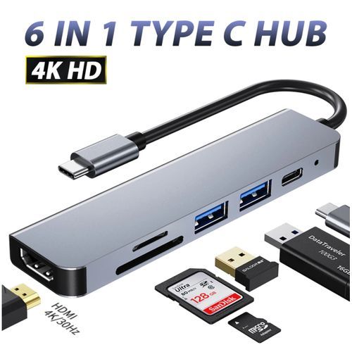 6 In1 USB-to-USB Adapters Mutiple USB Port