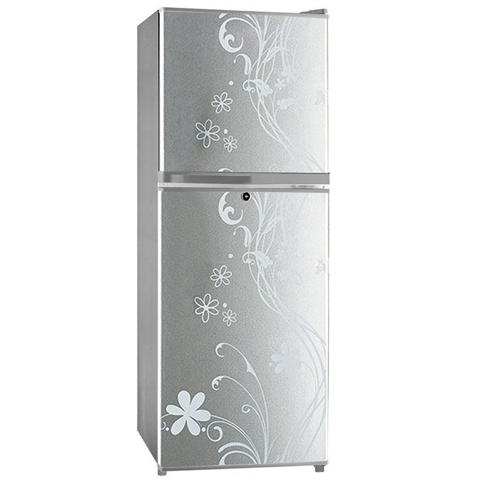 145 Litres Double Door Flower Design Fridge (NX-175) - Silver
