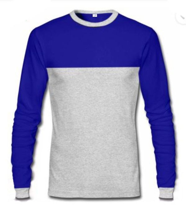 Long Sleeve T-Shirt- Royal Blue & Grey