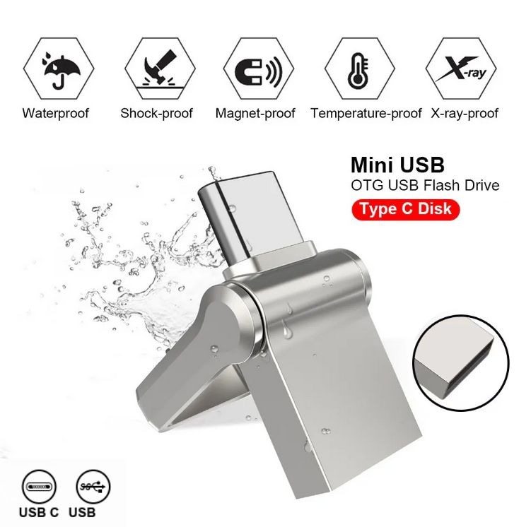 OTG Usb Flash Drive 256GB 512GB TB USB2.0 3.0 Type-c