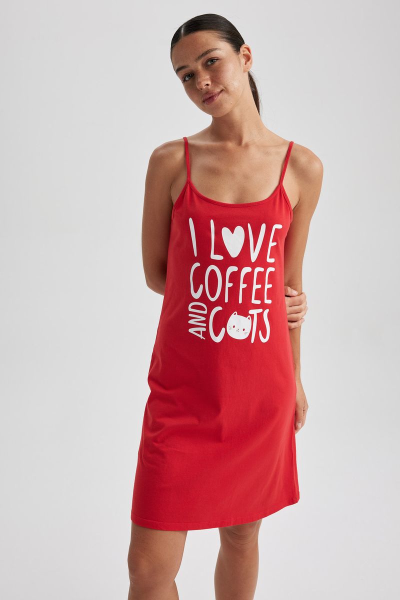 Woman Casual Relax Fit Crew Neck Short Sleeve Homewear Knitted Dress - Red