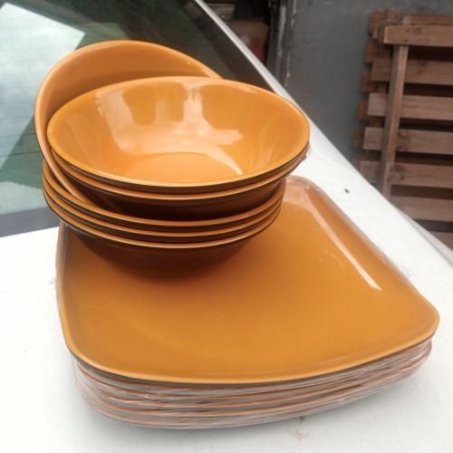 Ceramic Unbreakable Flat Plate 6pcs And Soup Bowl 6pcs