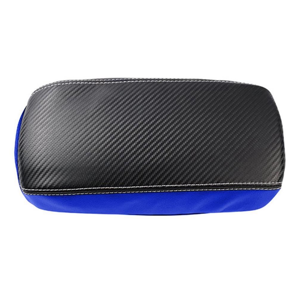 Car Carbon Fiber Center Console Lid Armrest Box Leather