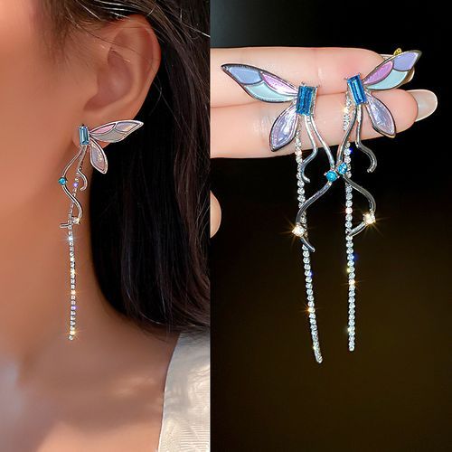 Long Tassel Drop Dangle Earrings Women Bijoux Trendy Crystal Female Fashion