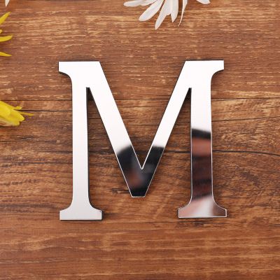 3D Silver Alphabet Poster English Letters Acrylic Mirror