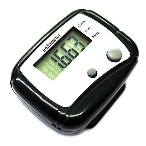 Lcd Pedometer Step Calorie Kilometer Counter Walking Black