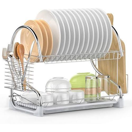 2 Layers Stainless Steel Dish Plate Drainer