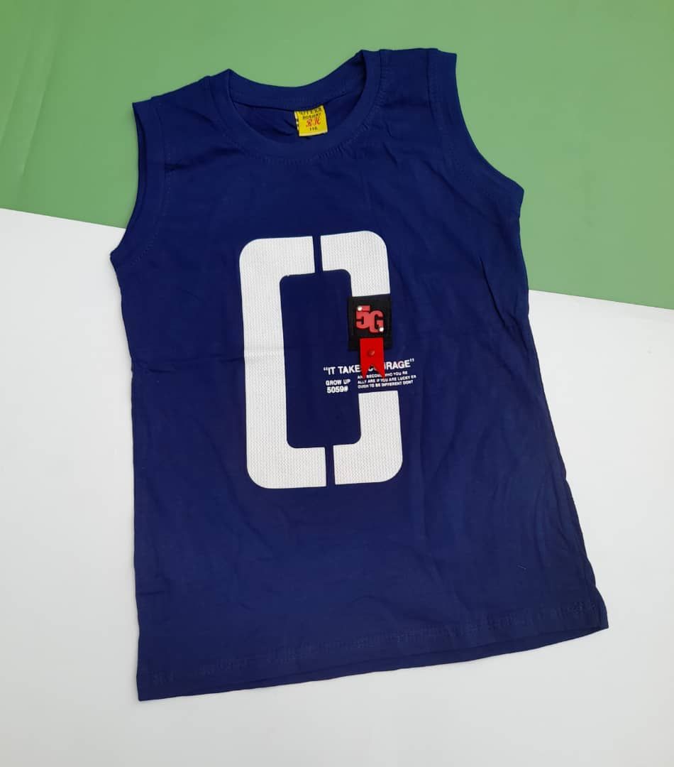 Boys Sleeveless Tee-Purple