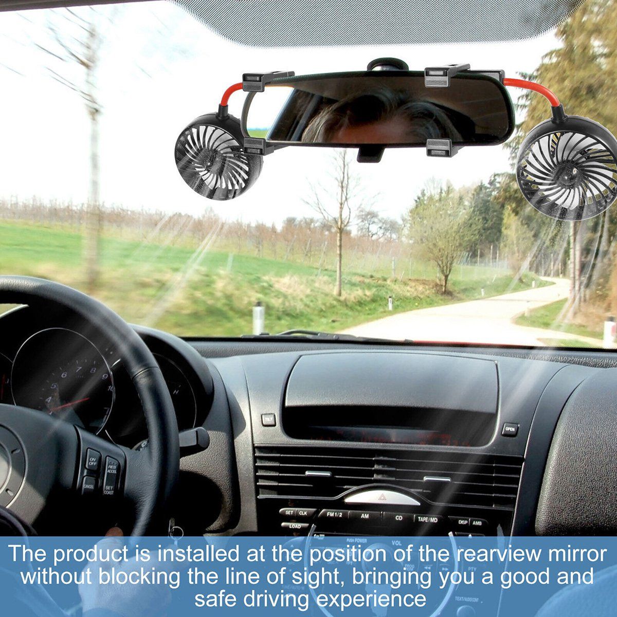 Car Fan Universal Dual Head USB Car Electric Fan Car Accesso