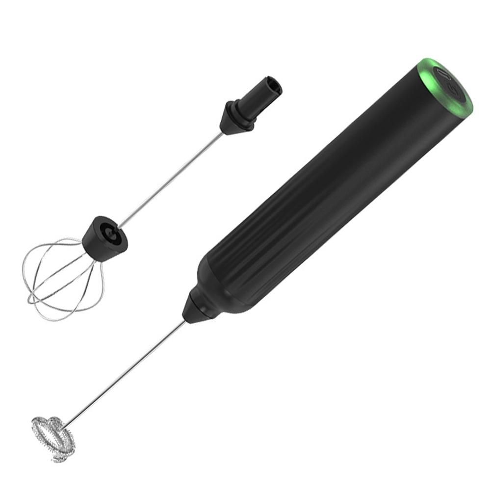 Wireless Milk Frother Handheld Foam Maker for Lattes Coffee Whisk Mixer Foamer for Cappuccino Matcha Frothing Wand Black
