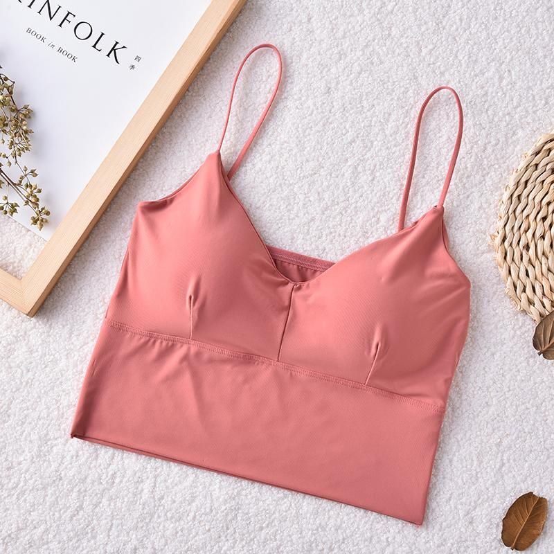 Seamless shirts for women Camisole for women t-shirts Sexisse sleeveless street clothes solid intimate lingerie with massage pad