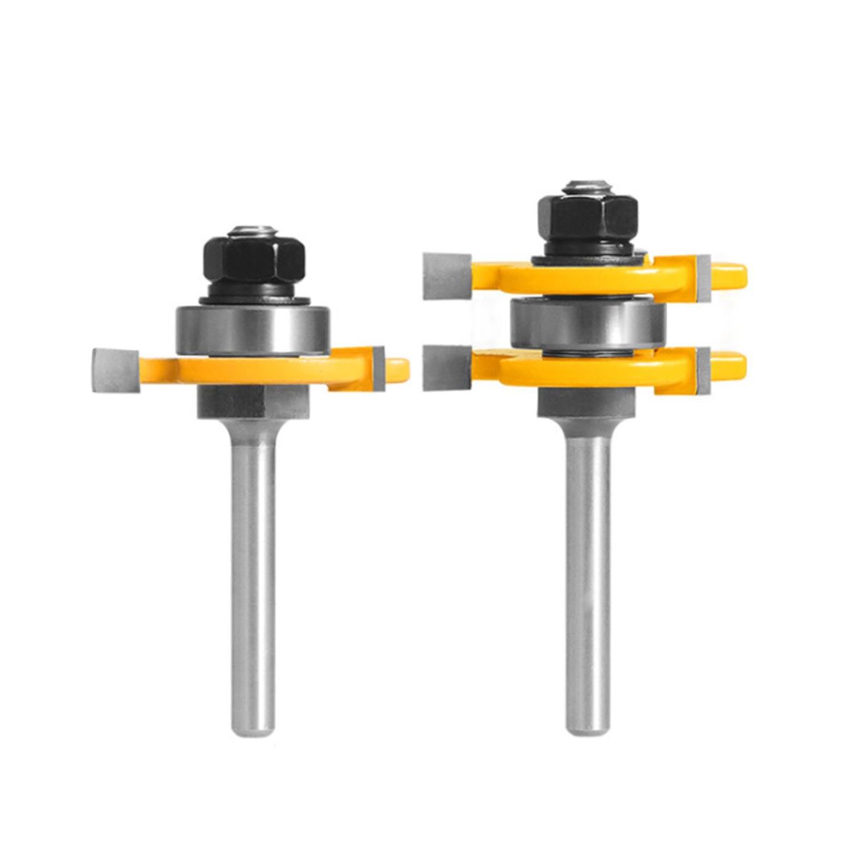 Set of 2PCS Shank Milling Cutter Router Bits Set T-slot Wood Cutters for Woodworking Carpener Portable