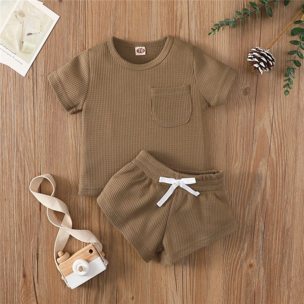 0-3 Years Toddler Baby Boy Girl 2 Piece Sets Simple Solid