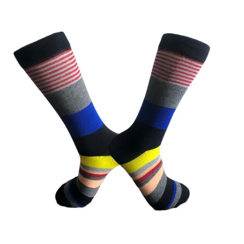 Pair Of Men's Socks - Stripes -Multicolor