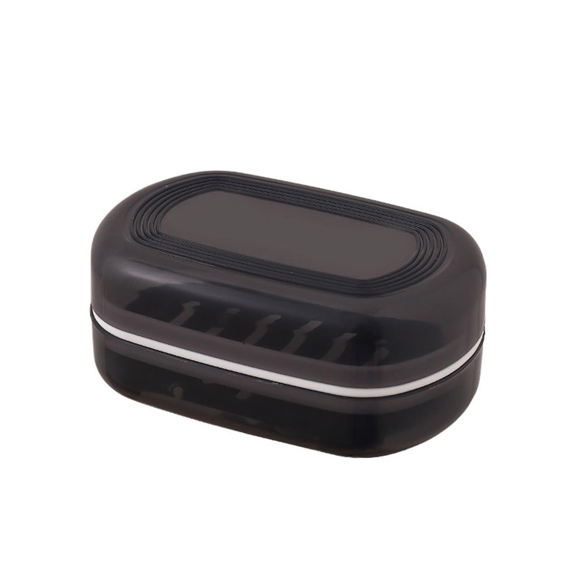 Soap Dish Bathroom Double Layer Soap Box Black
