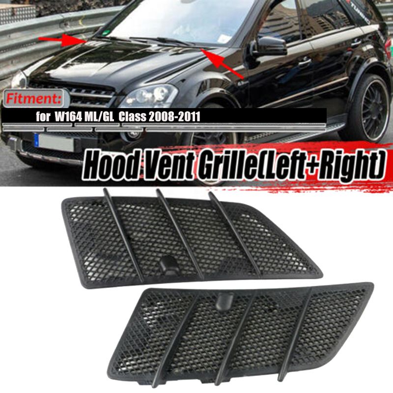 -Car Hood Upper Air Vent Grille Cover Trim For Mercedes Benz W164 ML 320 350
