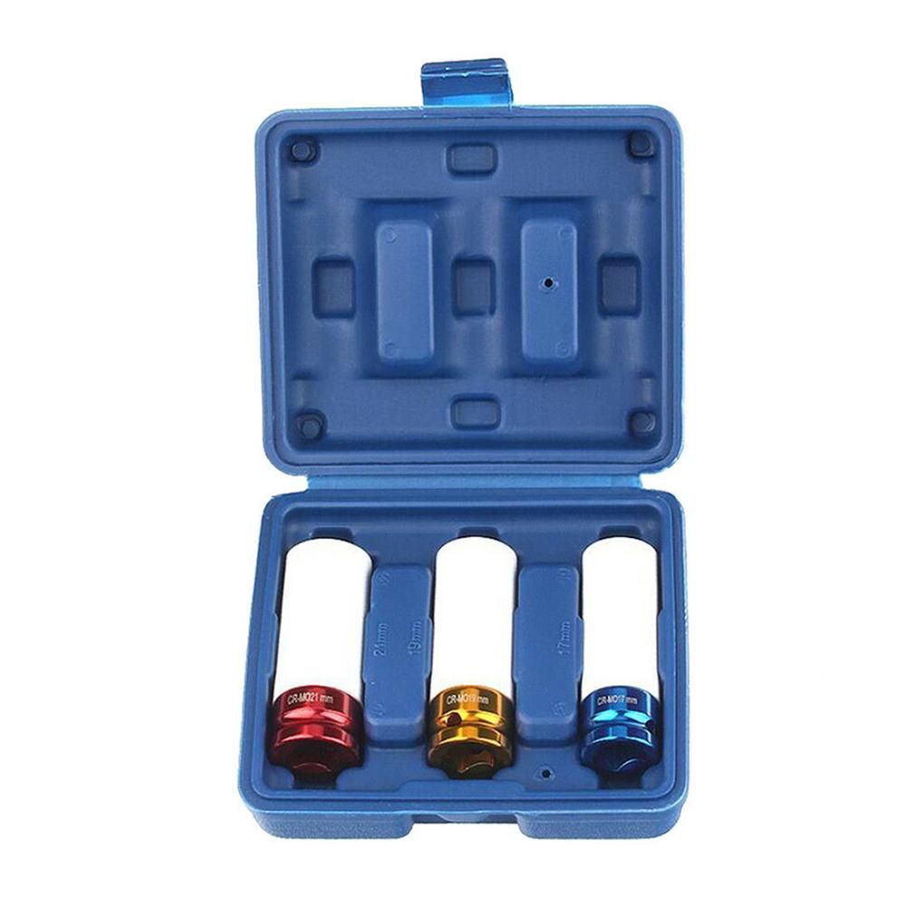 Wheel Nut Thin Wall Deep Impact Socket Set 17 19 21mm