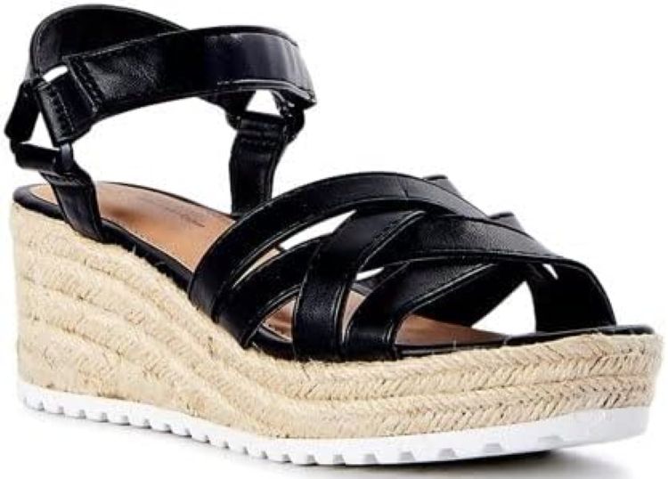 Ladies Espadrilles Wedge Sandals -Black( US 10/EUR 40/41)