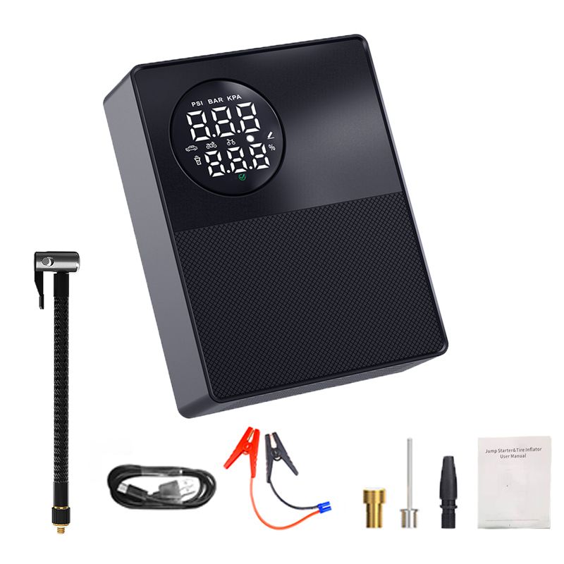 Car Jump Starter 4 In 1 Pump Air Compressor Car Battery Starter Automobile Emergency Starting Power