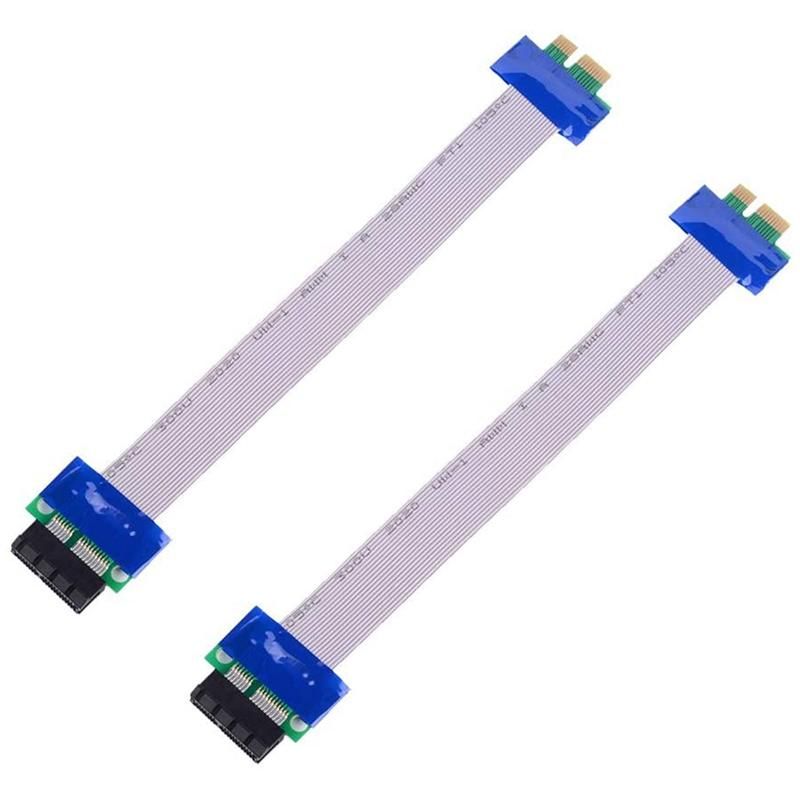 2 Pcs PCI-Express PCI-E 1X Riser Card Extender Cable