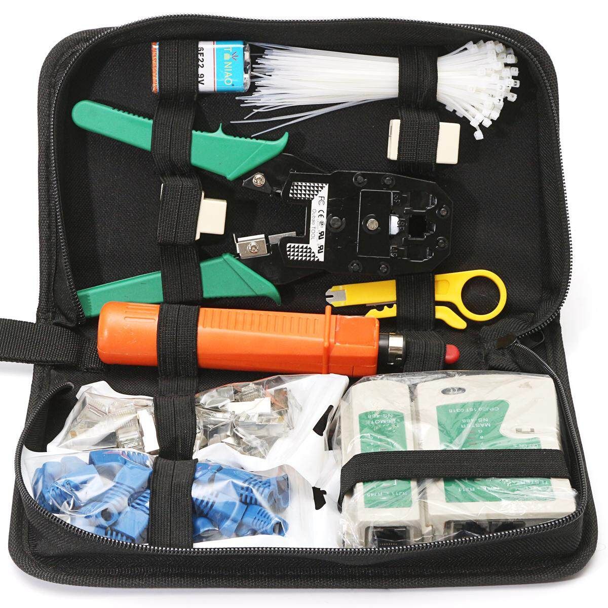 9-in-1 Network Computer Repair Tool Set Cable Tester LAN Kit Crimper RJ45 RJ11