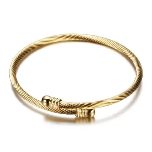 Stainless Steel Bracelet Bangle- Gold