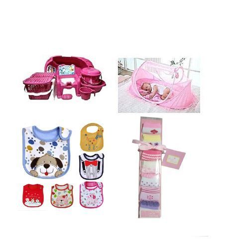 Baby Bath Set  Plus Baby Bed Baby Bib And Socks