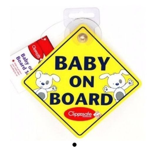 Safety First Baby On Board Car Sign - Yellow