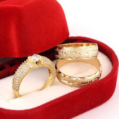 Women's Steel Wedding Ring Set