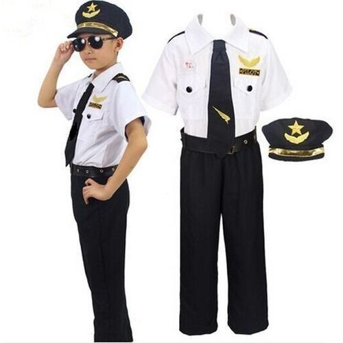 Kids Pilot Costume With Crested Cap