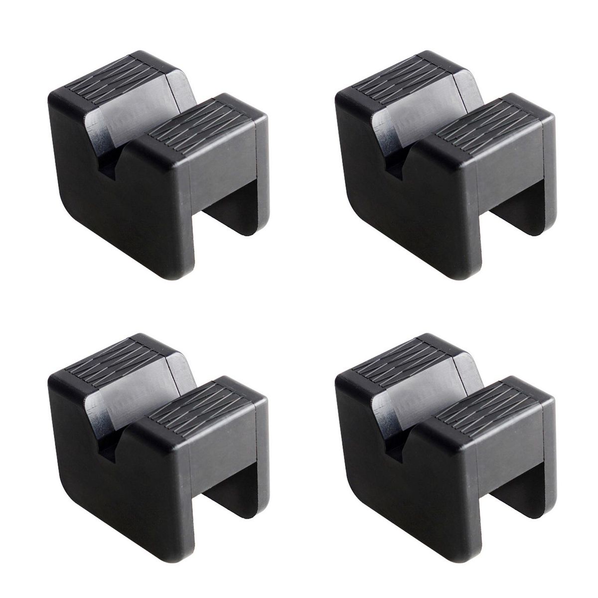 Jack Stand Pads, Universal Car Rubber Jack Pad Adapter Anti-Slip Slotted Frame Rail Protector, 4 Pack